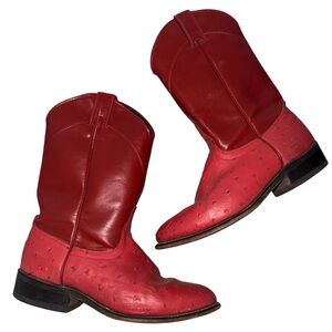 Red Leather LAREDO  Cowboy Boots Sz 7 1/2 M